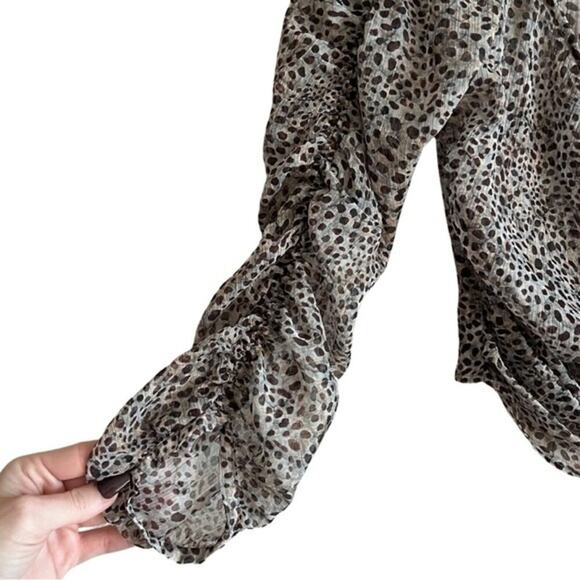 ZARA Sheer Animal Print Crop Top - Picture 5 of 9